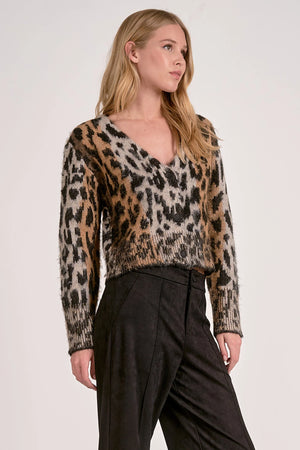 Cheetah Print Sweater - Elan