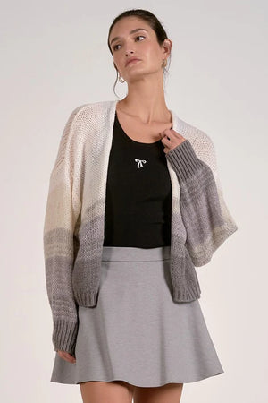Grey ombre cardigan-Elan swo11597