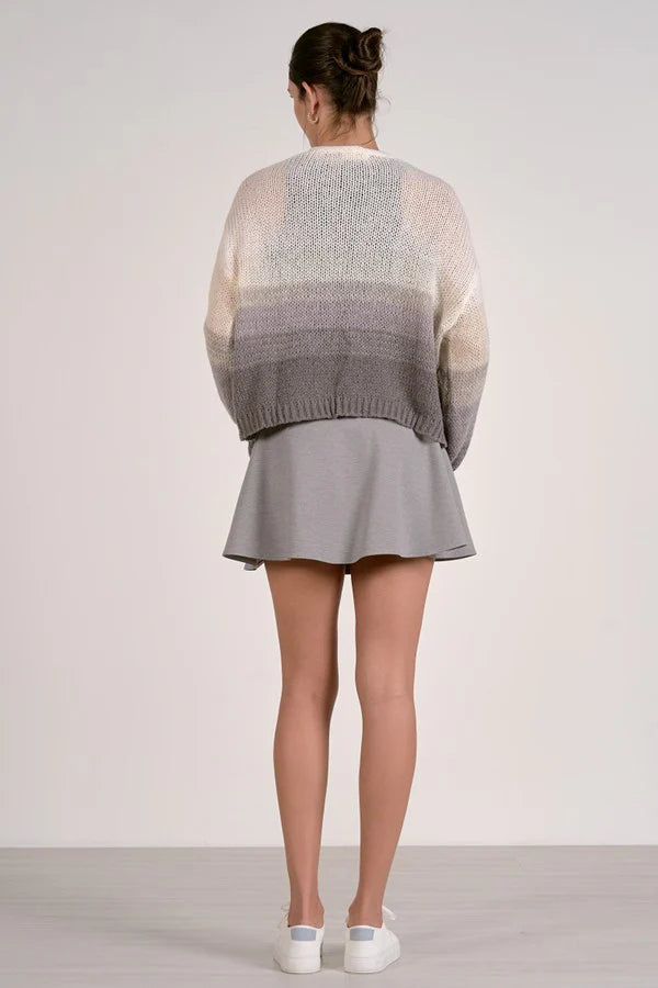 Grey ombre cardigan-Elan swo11597
