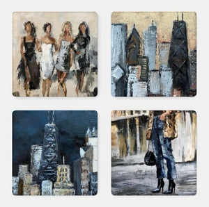 Donna j. West Coasters 2 girls/2 cityscapes