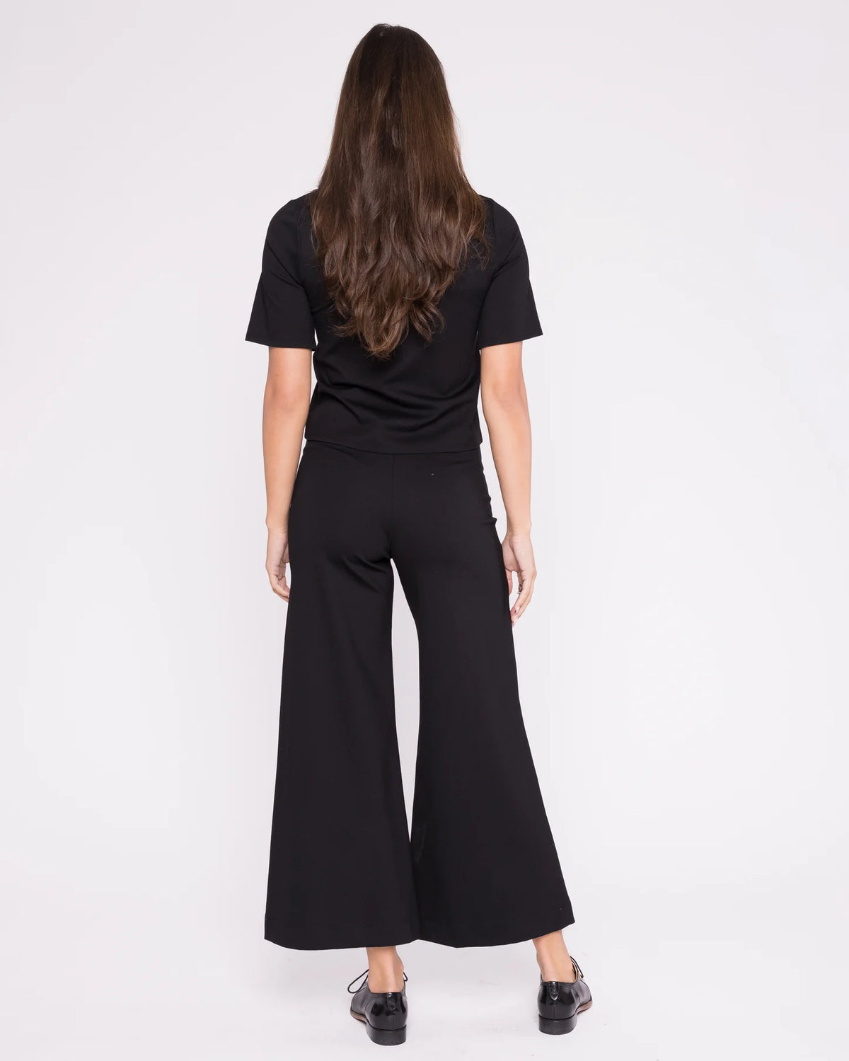Ponte Wide Leg Crop Pant in Black - Ripley Radar