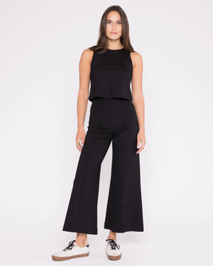 Ponte Wide Leg Crop Pant in Black - Ripley Radar
