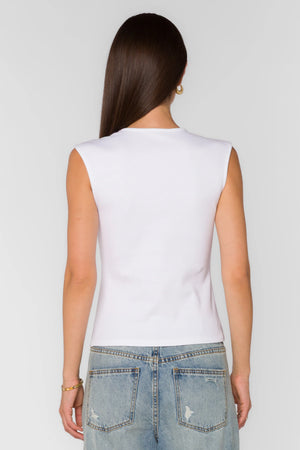 Hayes Scoop Tank in White - Velvet Heart
