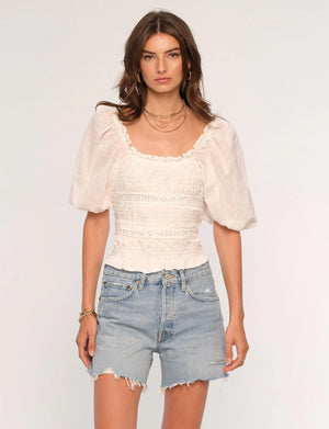 Arla Top in Eggshell - Heartloom