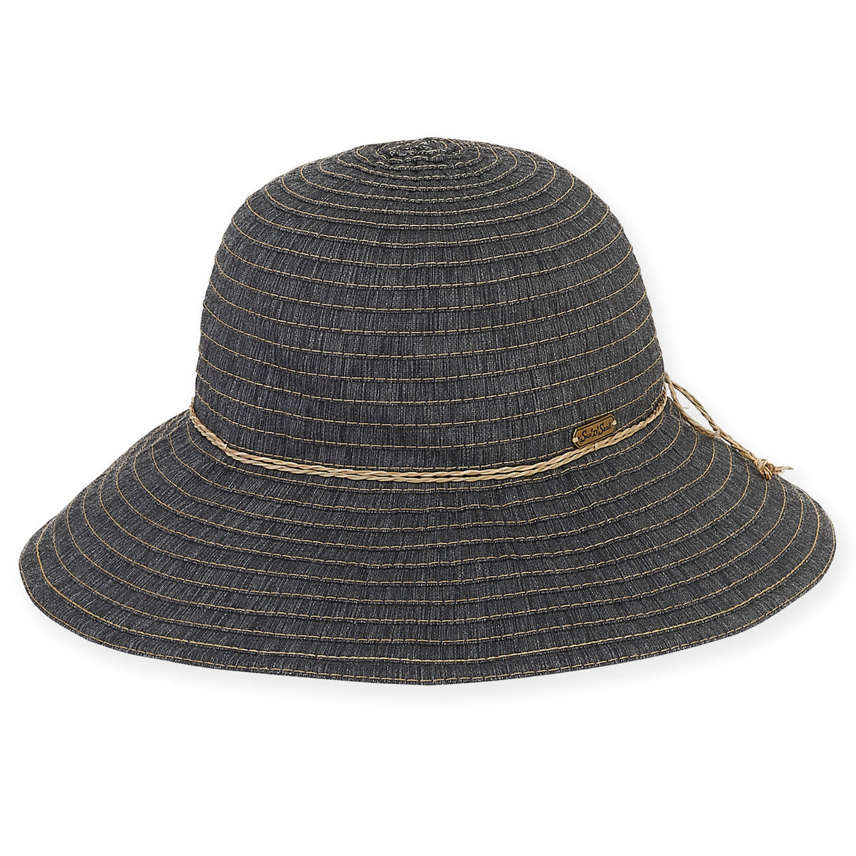 Ribbon Bucket Hat Black- Sun 'N' Sand HH1808
