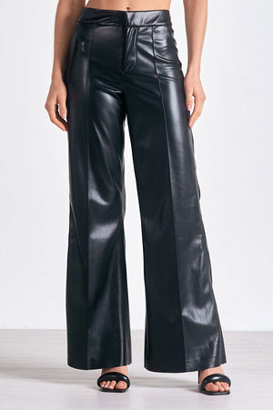 Faux leather wide leg pant fl2334