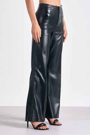 Faux leather wide leg pant fl2334