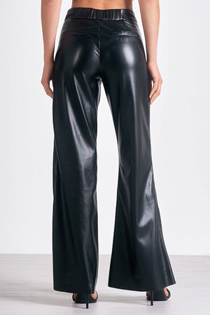 Faux leather wide leg pant fl2334