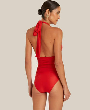 Ruched Halter 1pc Lychee Red -Lenny Niemeyer  48020545
