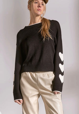 Heart on sleeve sweater-Elan swp11605