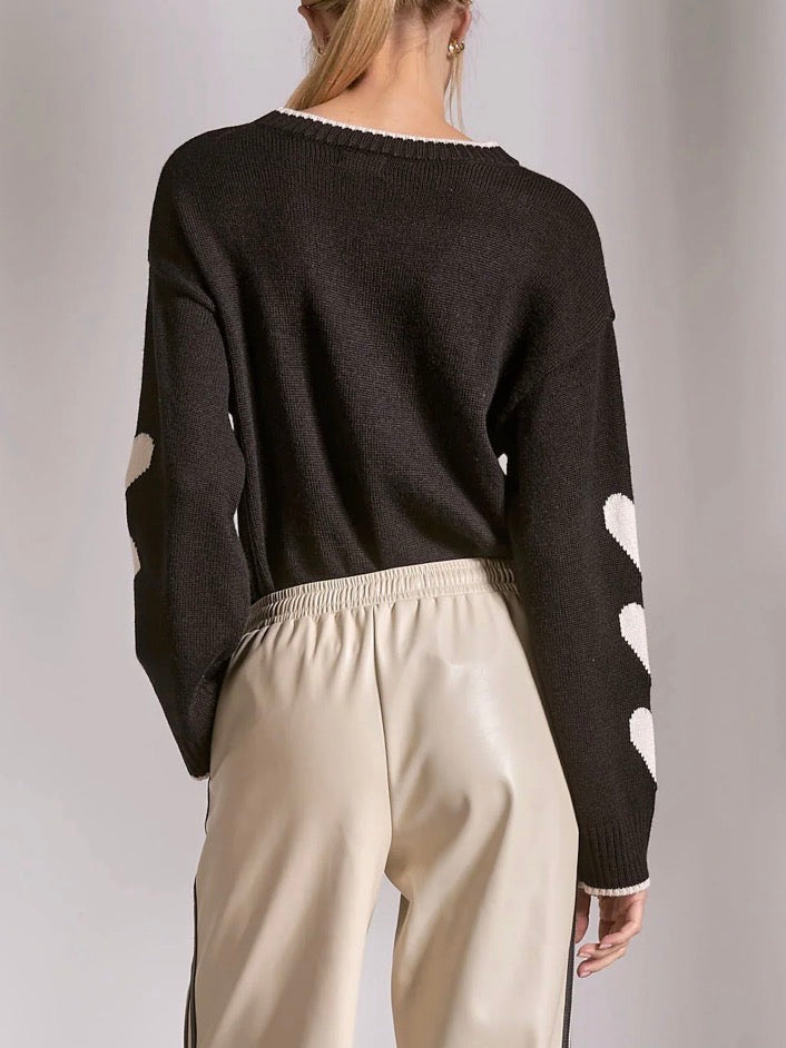 Heart on sleeve sweater-Elan swp11605