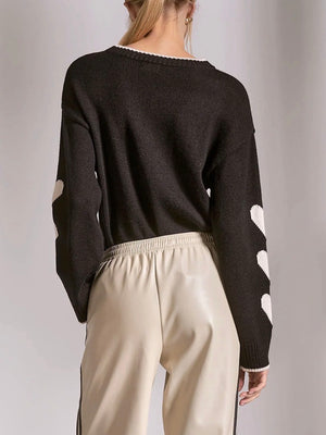 Heart on sleeve sweater-Elan swp11605