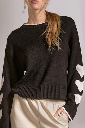 Heart on sleeve sweater-Elan swp11605