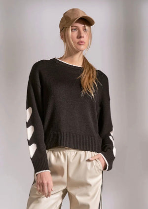 Heart on sleeve sweater-Elan swp11605