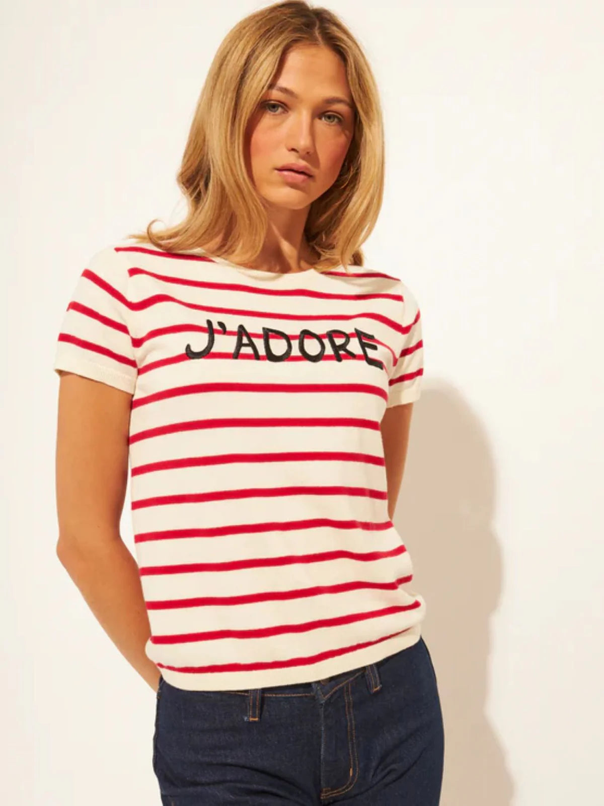 Parisian stripe t- John + Jenn S624Ts85