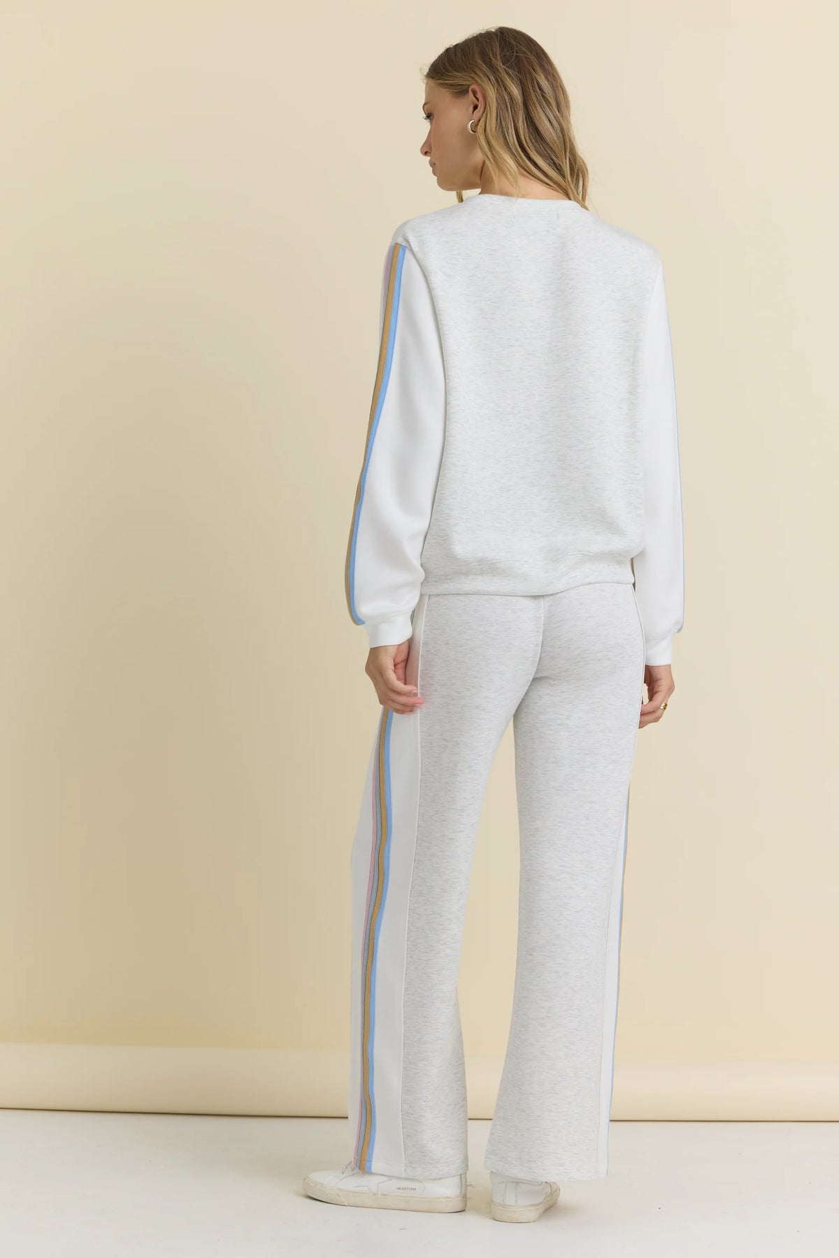 Varsity grey spring stripe cloud crew-Vintage Havana B13982