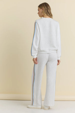 Varsity grey spring stripe cloud crew-Vintage Havana B13982