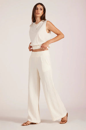 Gauze Wide leg each pant-Bobi 51G-77242
