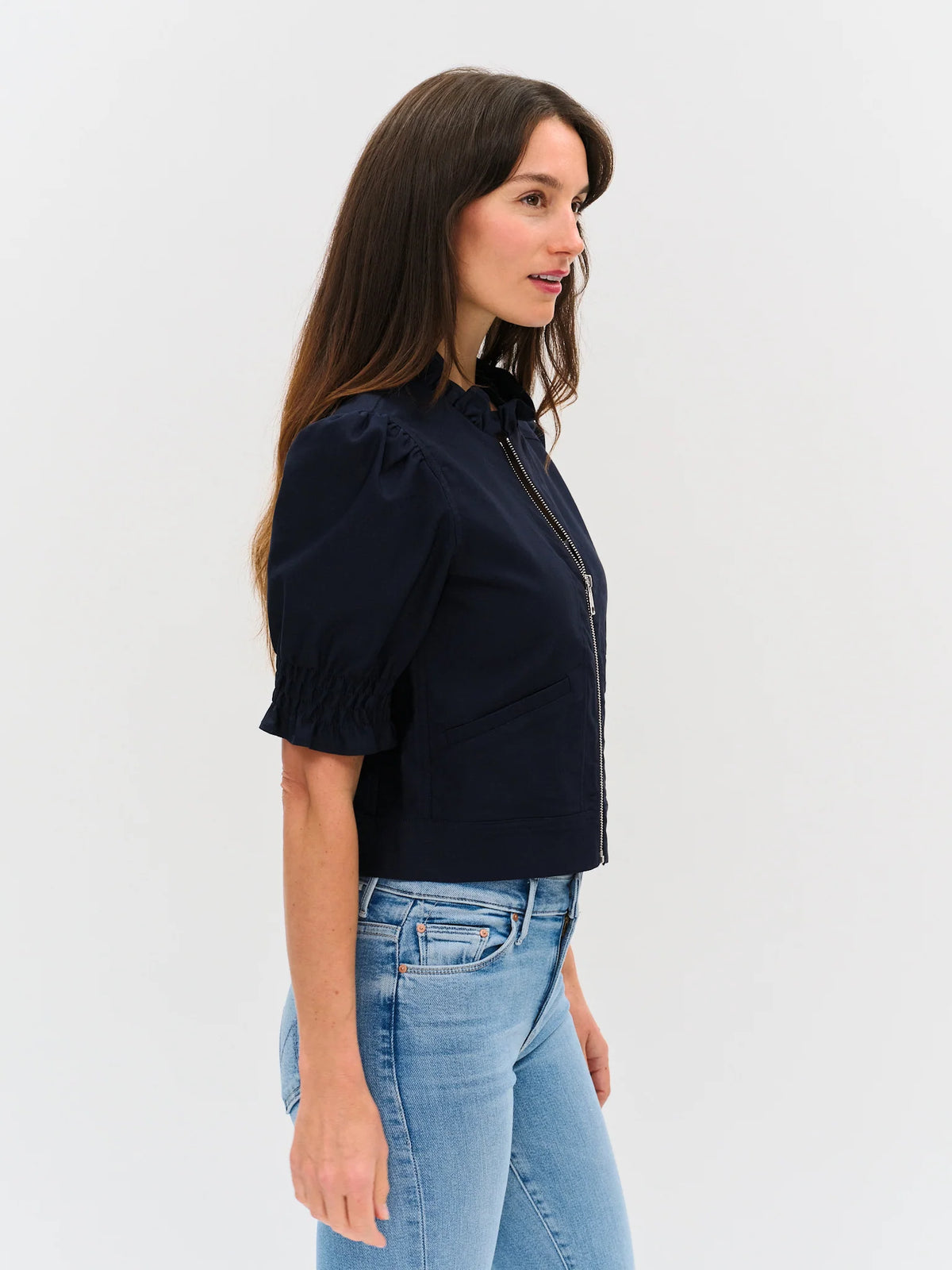 Madison ruffled puff slv jacket-Six Fifty SF2612