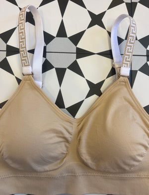 Luxe Stud on basic nude bra-Strap-its