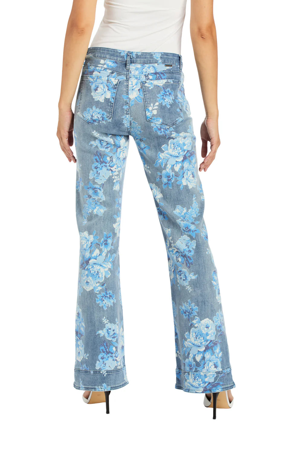 Printed blue floral jean-tractr 97527-D2MB