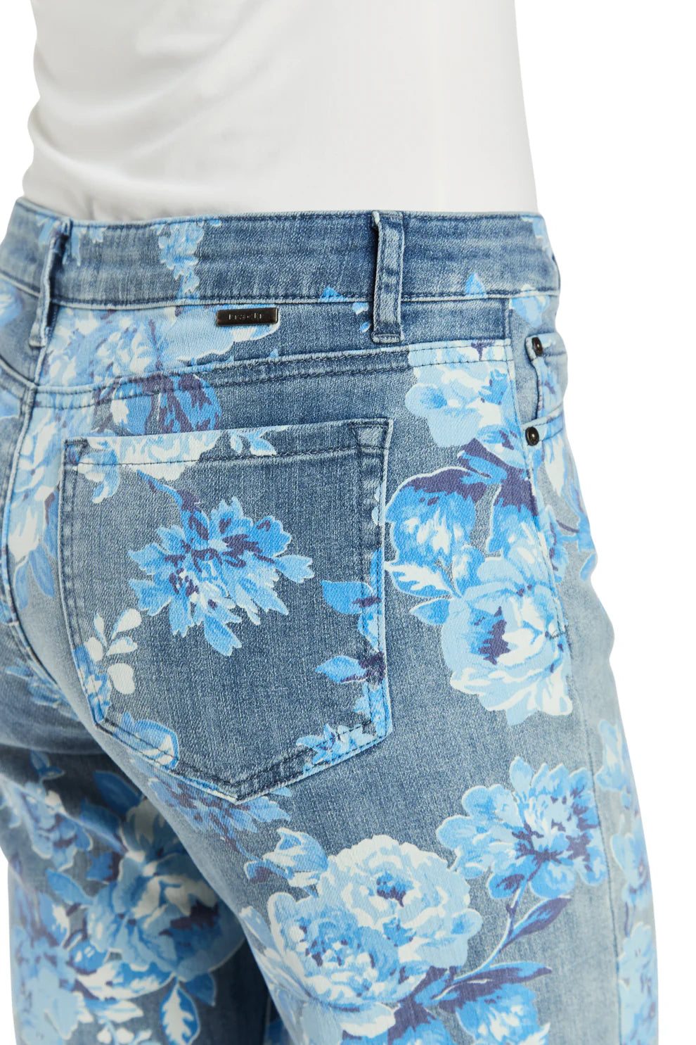Printed blue floral jean-tractr 97527-D2MB