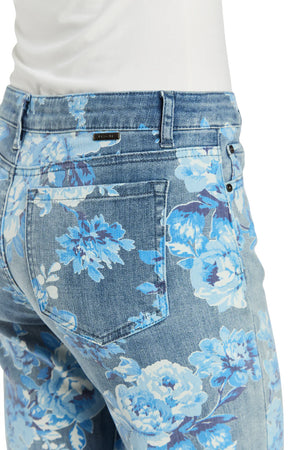 Printed blue floral jean-tractr 97527-D2MB