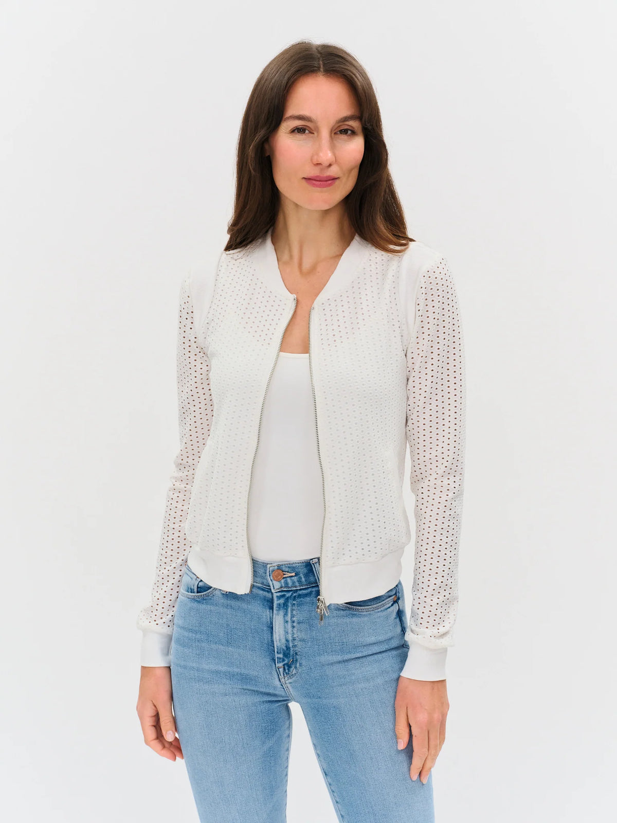 The Cutout open knit zip jkt-Six Fifty SF5633