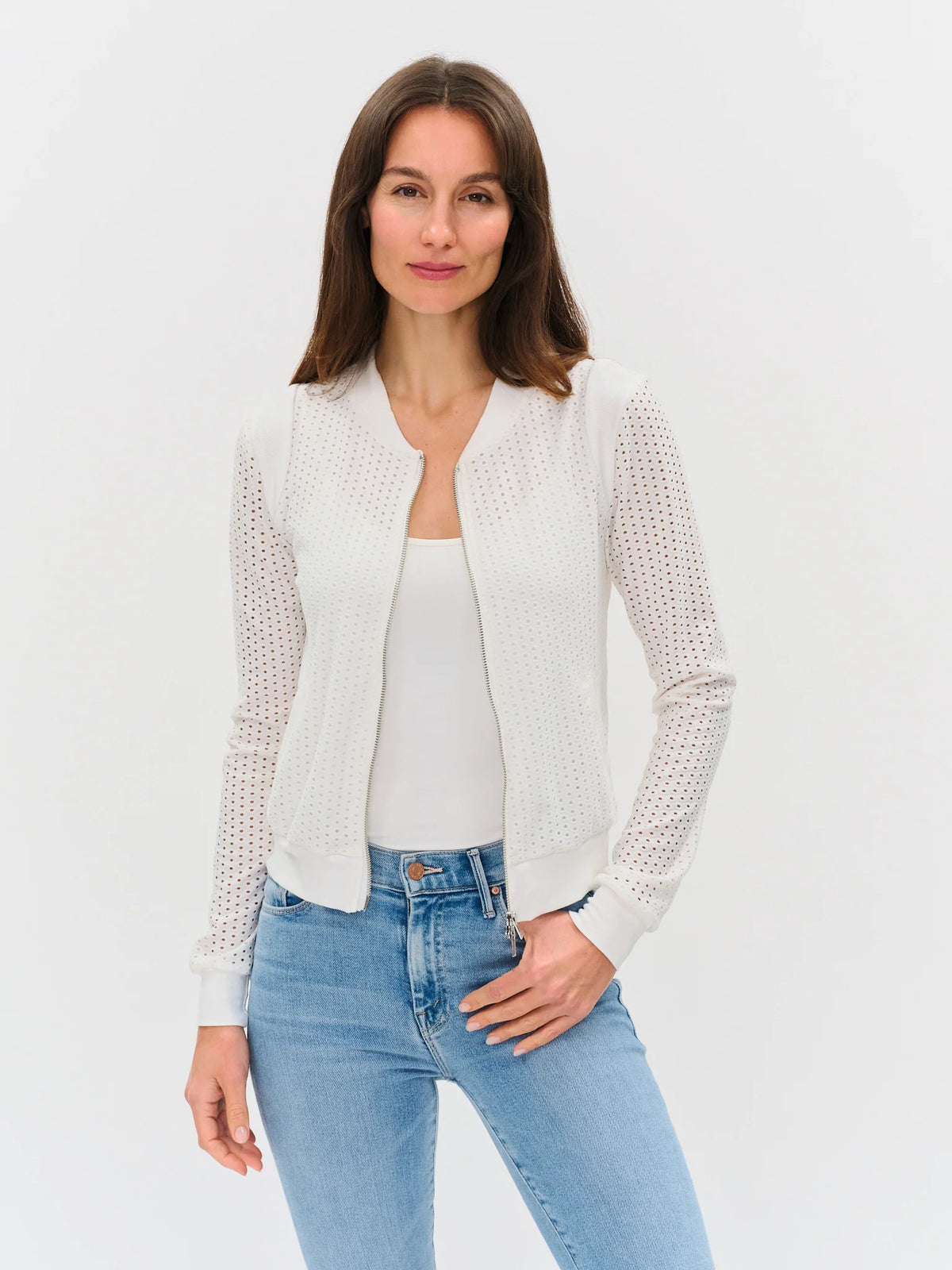 The Cutout open knit zip jkt-Six Fifty SF5633