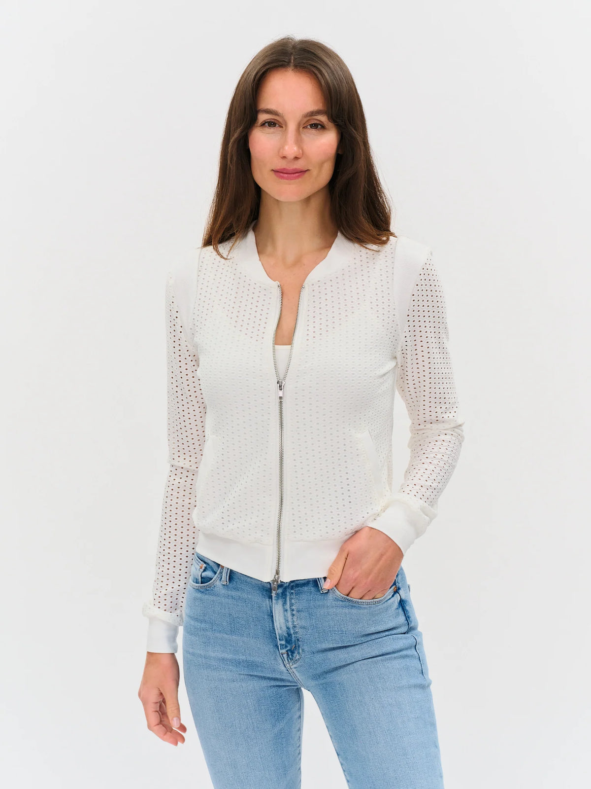 The Cutout open knit zip jkt-Six Fifty SF5633