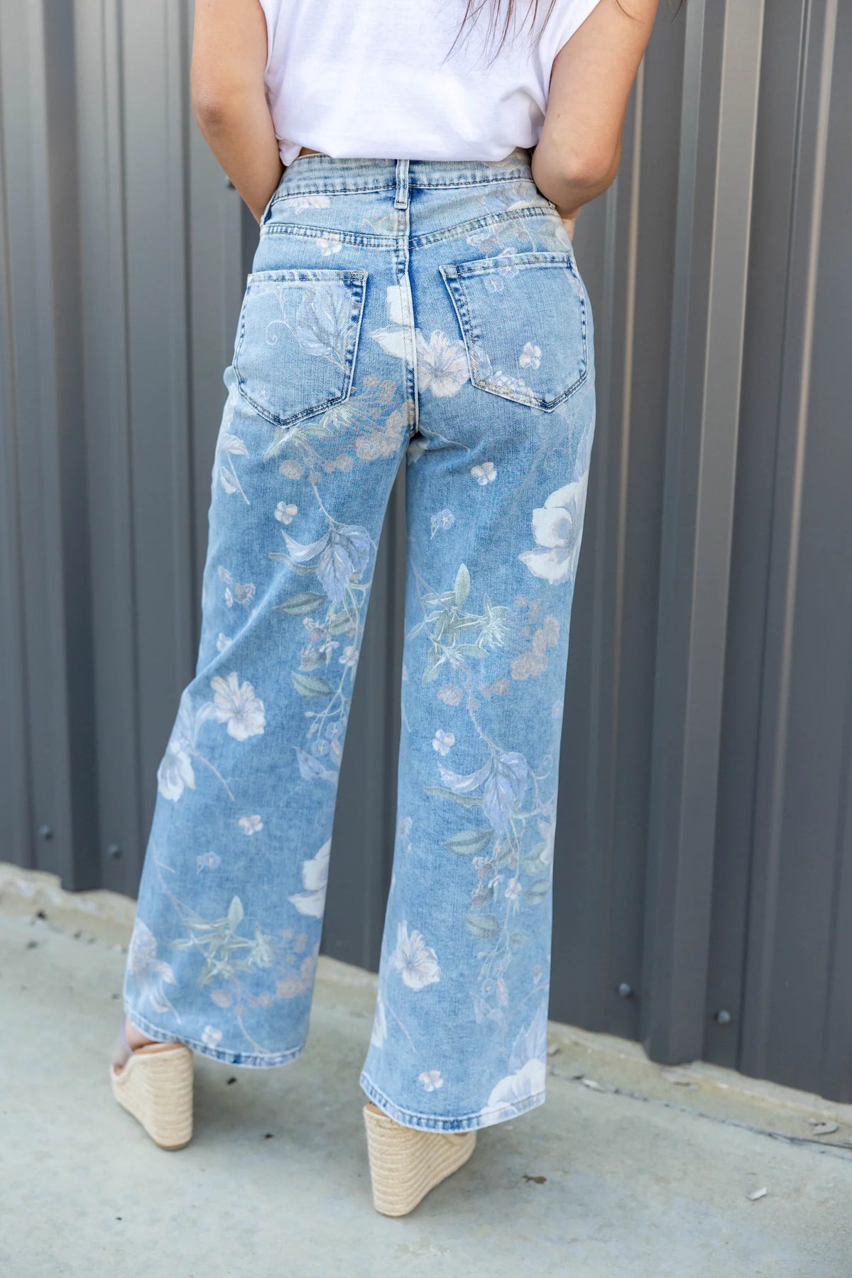 High rise floral flare jean-Vervet