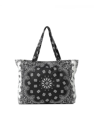 Bailey Bandana Tote Bag Blk/Whi-Haute Shore