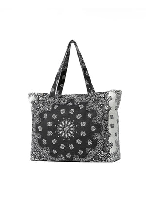 Bailey Bandana Tote Bag Blk/Whi-Haute Shore