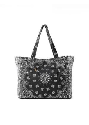 Bailey Bandana Tote Bag Blk/Whi-Haute Shore
