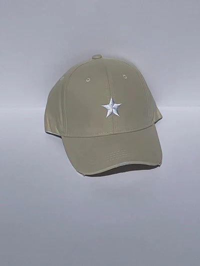 boardwalk b-ball cap star beige/whi-Haute Shore