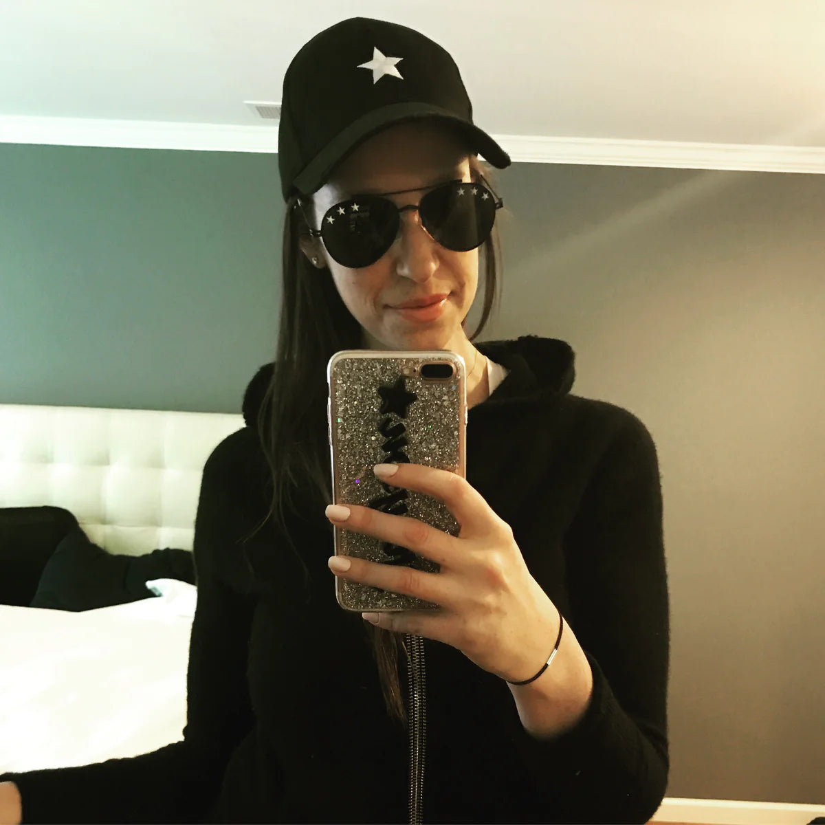 boardwalk b-ball cap blk/white star -Haute Shore