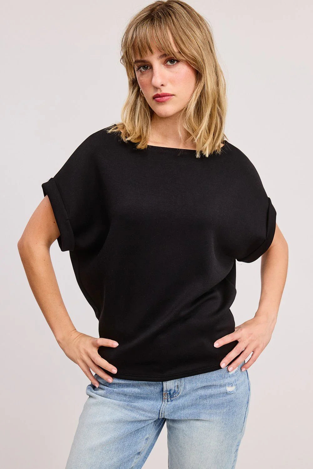 S/s anywhere top black-Six Fifty SF3037