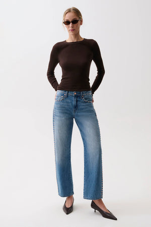 Lexi mid rise bowed straight jean-Pistola