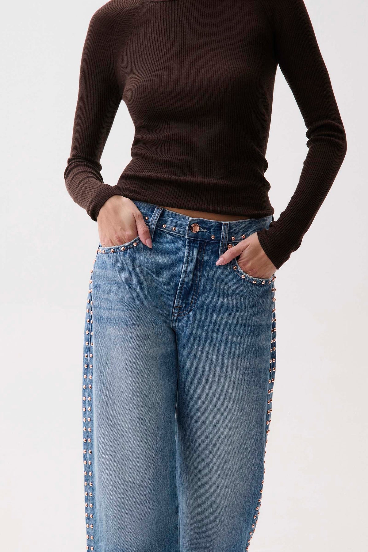 Lexi mid rise bowed straight jean-Pistola