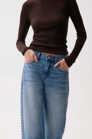 Lexi mid rise bowed straight jean-Pistola