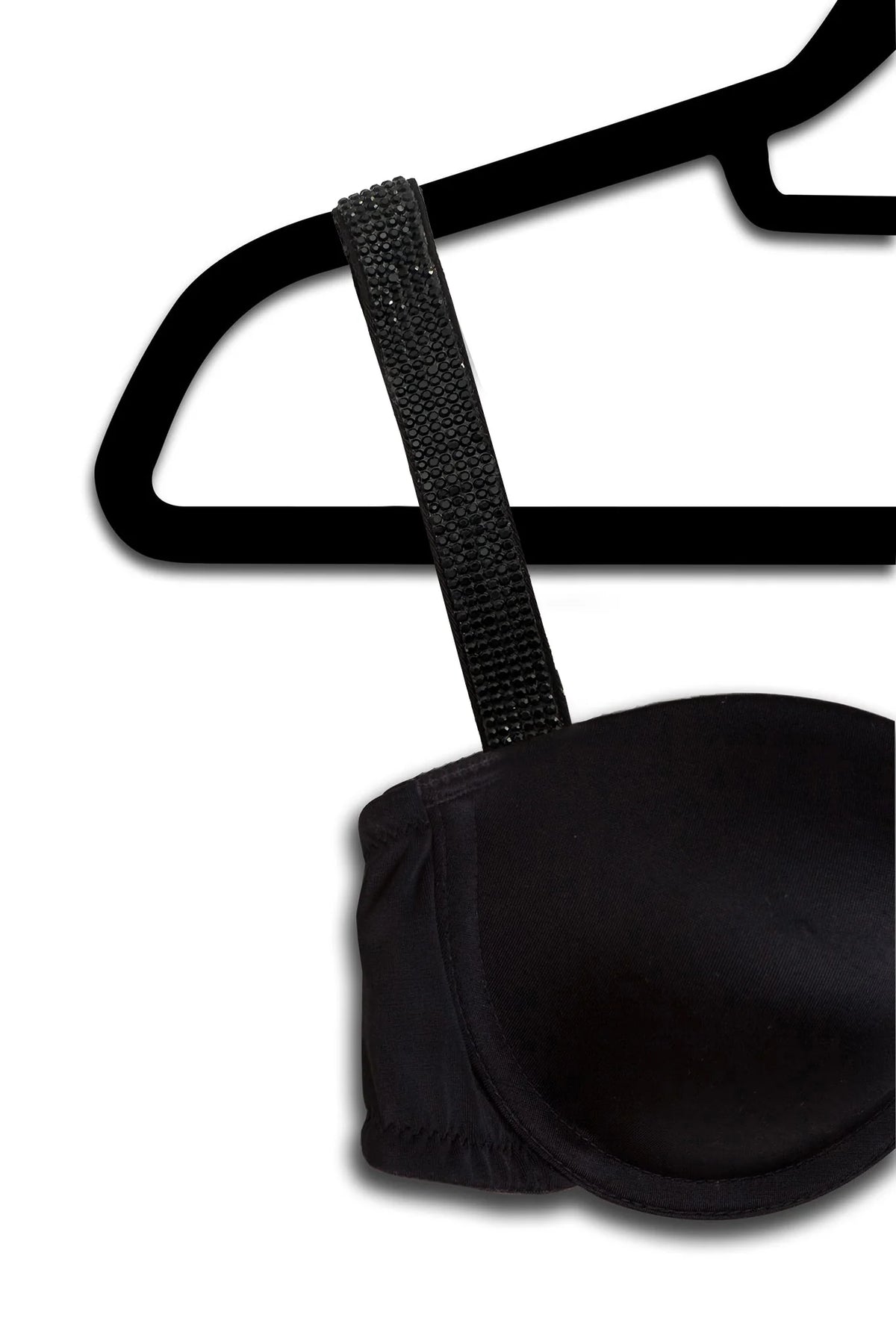 Onyx crystals on blk plunge bra-Strap-it's