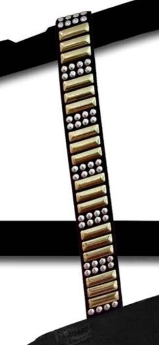 2-tone Dome Studs on Blk basic-Strap-it's