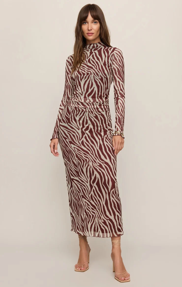 Sevilla Zebra Mesh Midi dress-Z Supply ZD263544