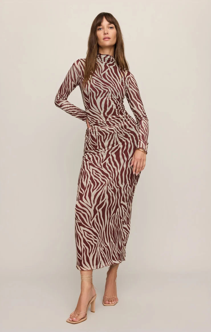 Sevilla Zebra Mesh Midi dress-Z Supply ZD263544