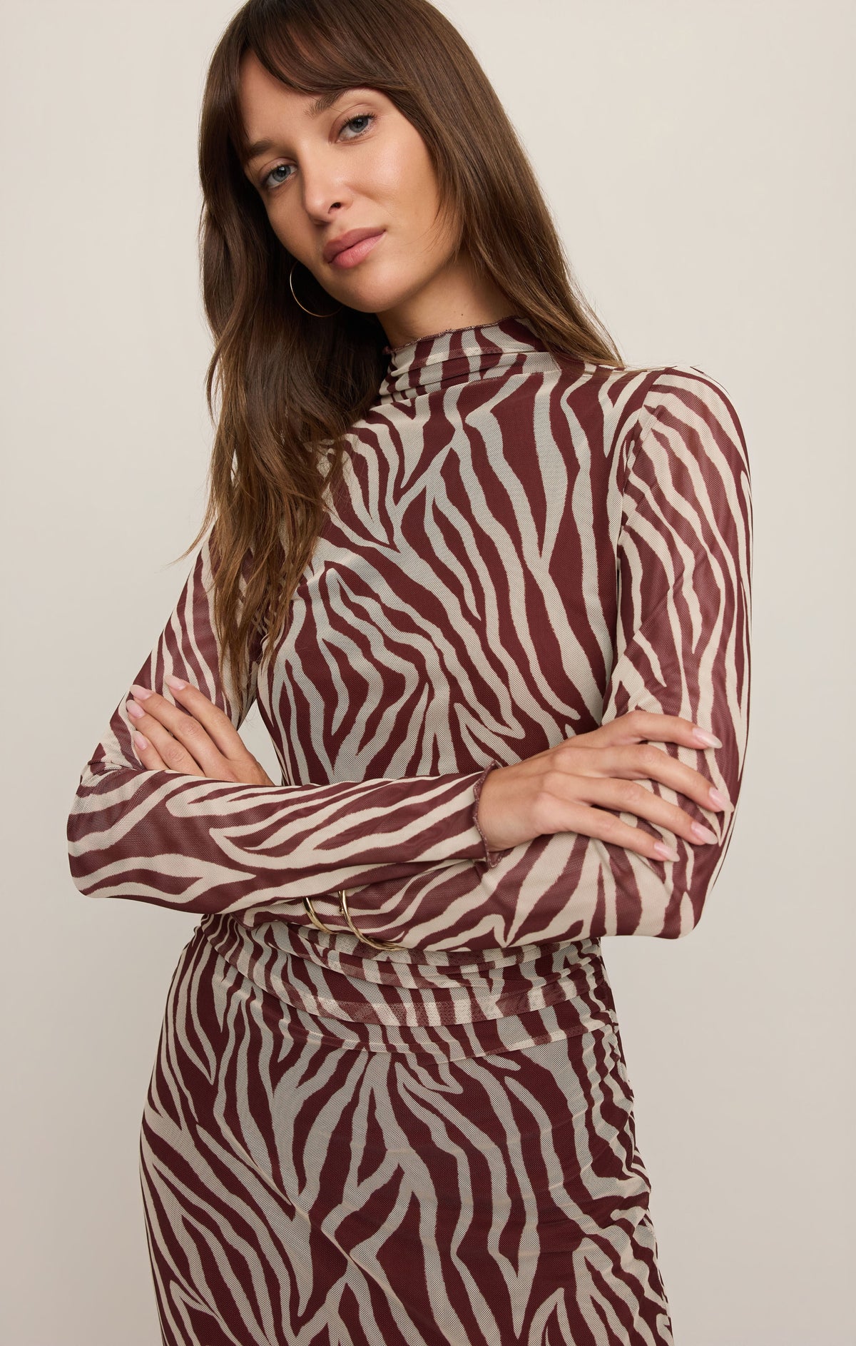 Sevilla Zebra Mesh Midi dress-Z Supply ZD263544