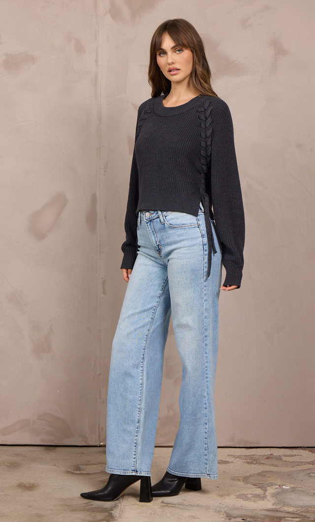 Braided detail sweater-vintage Havana cc14470