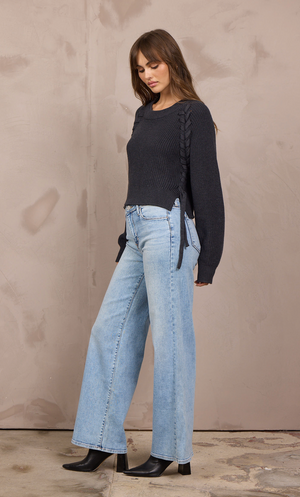 Braided detail sweater-vintage Havana cc14470