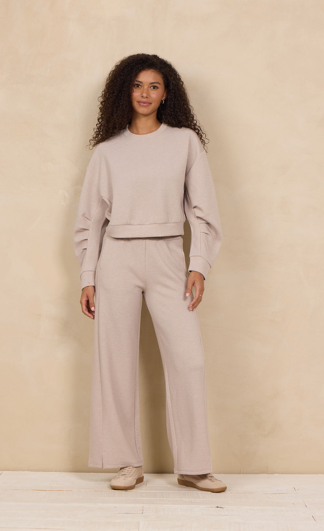 Cloud fleece crew-Vintage Havana B14479