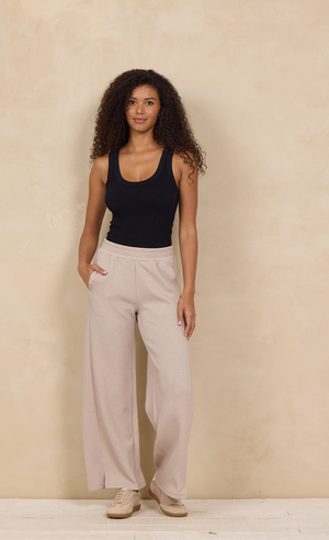 Cloud fleece wide leg pant-Vintage Havana B14082