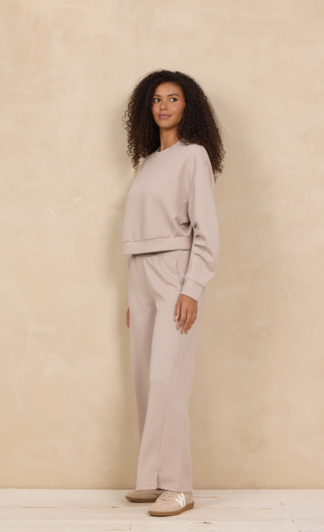 Cloud fleece crew-Vintage Havana B14479